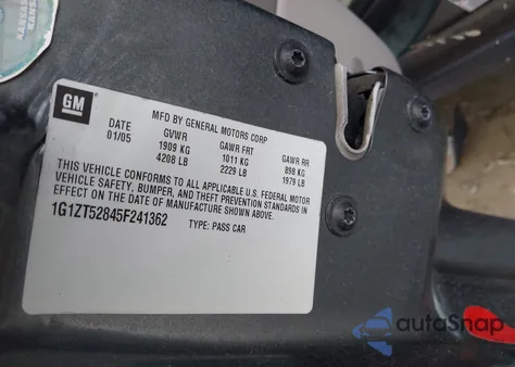 2005 Chevrolet Malibu Ls from USA, damaged, VIN 1G1ZT52845F241362